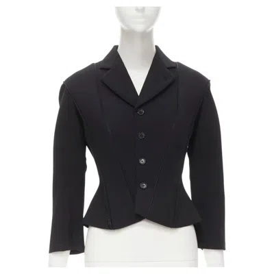 Pre-owned Junya Watanabe Rare  1999 Runway Black Neoprene Transformable Blazer Jacket S