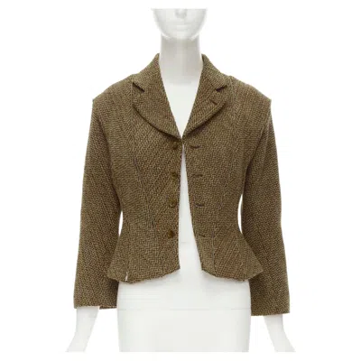 Pre-owned Junya Watanabe Rare  1999 Runway Brown Tweed Herringbone Transformable Jacket M