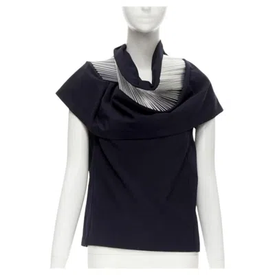 Pre-owned Junya Watanabe Rare  Vintage 1998 Runway Silver Architectural Metal Collar Top S In Black
