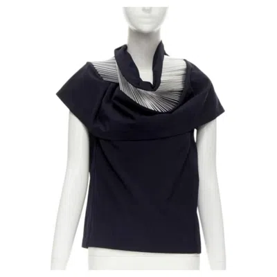 Pre-owned Junya Watanabe Rare  Vintage 1998 Runway Silver Architectural Metal Collar Top S In Black