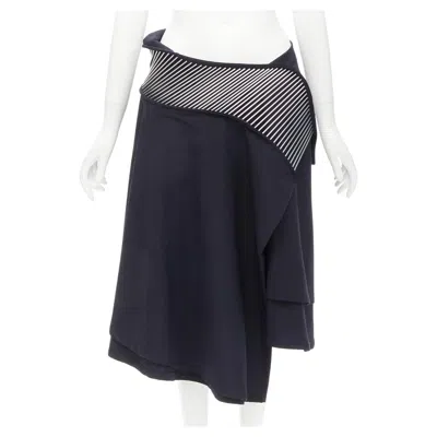 Pre-owned Junya Watanabe Rare  Vintage 1998 Runway Silver Architectural Metal Midi Skirt In Black
