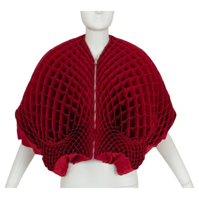 Pre-owned Junya Watanabe Red Wool Honeycomb Origami Transformable Cocoon Jacket – Xs, 2015