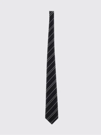 Junya Watanabe Regimental Striped Pure Silk Tie In Black