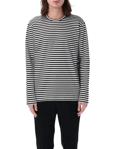 Junya Watanabe Relaxed-fit Striped Long-sleeve T-shirt In Black