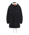 Junya Watanabe Ribbed Cuff Drawstring Coat In Black