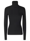 Junya Watanabe Ribbed Knit High Neck Sweater In Black