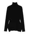 Junya Watanabe High Neck Wool Blend Knit Sweater In Black