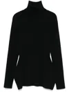 Junya Watanabe High Neck Wool Blend Knit Sweater In 黑色