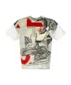Junya Watanabe Round Collar Printed T-shirt In White