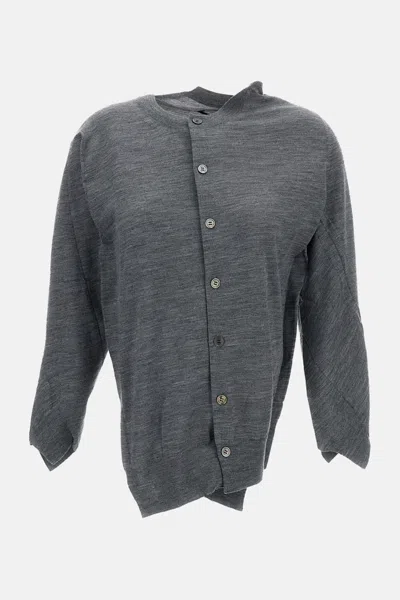 Junya Watanabe Asymmetric Button-up Cardigan In Gray