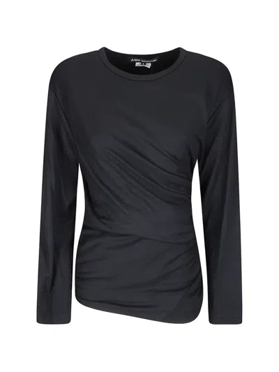 Junya Watanabe Ruched Long-sleeve T-shirt In Black