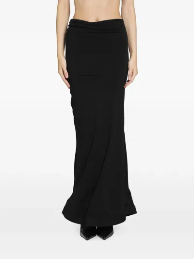 Junya Watanabe Ruched-waist Maxi Skirt In Black