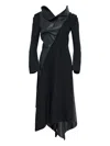 Junya Watanabe Ruff-collar Midi Dress In Black