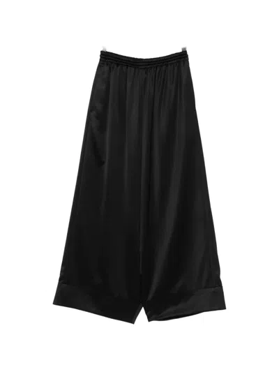 Junya Watanabe Satin-finish Wide-leg Trousers In Black
