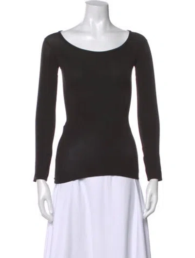 Pre-owned Junya Watanabe Scoop Neck Long Sleeve Top In Black