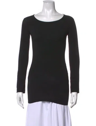 Pre-owned Junya Watanabe Scoop Neck Long Sleeve Top In Black