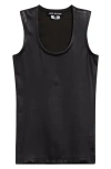 Junya Watanabe Black Round Neck Tank Top In Black X Black