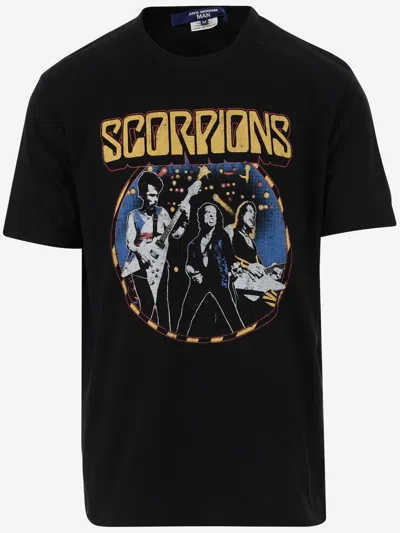 Junya Watanabe Scorpions Print Cotton T-shirt In Black
