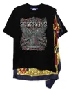 Junya Watanabe Man Scorpions Printed Scarf Tee Black