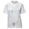 Junya Watanabe Sequin Biker Print Cotton T-shirt Top In Grey