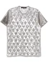 Junya Watanabe Geometric Sequin-embellished Crew-neck T-shirt In Silber