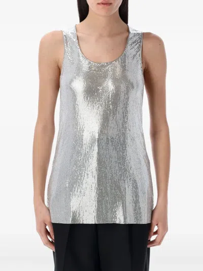 Junya Watanabe Sequin-embellished Tank Top In Silver