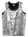 Junya Watanabe Sequined Tank Top In Silver