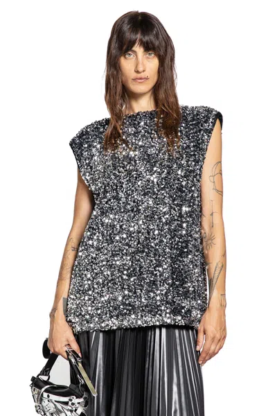 Junya Watanabe Sequin Top In Black