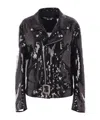 Junya Watanabe Waist Belted Metallic Sequin Zipper Jacket