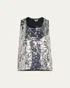Junya Watanabe Sequined Tank Top In Silver