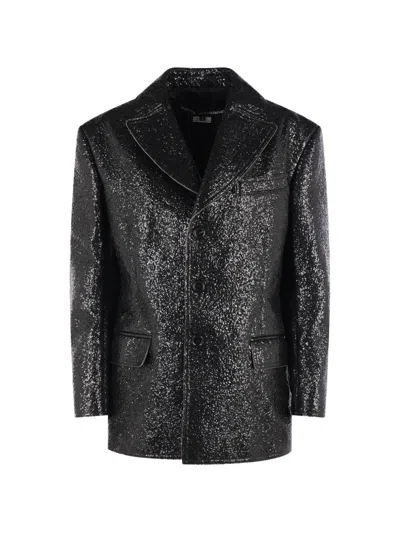 Junya Watanabe Sequin-embellished Single-breasted Blazer In Black