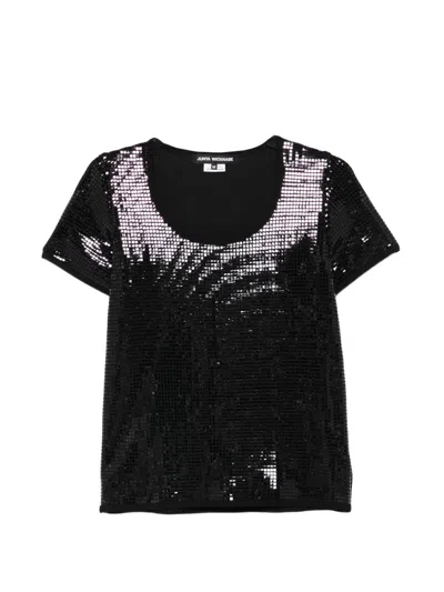 Junya Watanabe Sequin-embellishment T-shirt In Black