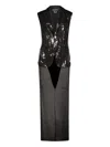 Junya Watanabe Sequinned Sleeveless Dress In Black