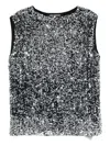 Junya Watanabe Sequinned Sleeveless Top In Silver