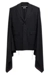 Junya Watanabe Wool Cape With Tailored Fit And Mid-length