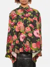Junya Watanabe Flower Pattern Printed Shirt In Schwarz