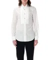 Junya Watanabe Smocking Shirt With Pleated Front And Structured Collar In White