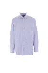 Junya Watanabe Striped Long-sleeved Shirt In Blue