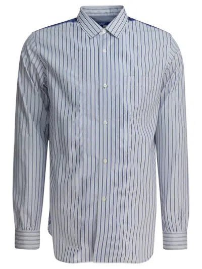 Junya Watanabe Striped Long-sleeved Shirt In Gray