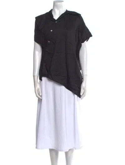 Pre-owned Junya Watanabe Short Sleeve Button-up Top In Black