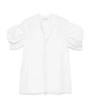 Junya Watanabe White Cotton Top With Pleated Balloon Sleeves
