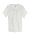 Junya Watanabe Airy Cotton Blouse With Pleated Puff Sleeves In White