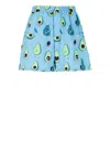 Junya Watanabe Man Graphic-printed Elasticated Waistband Shorts In Blue