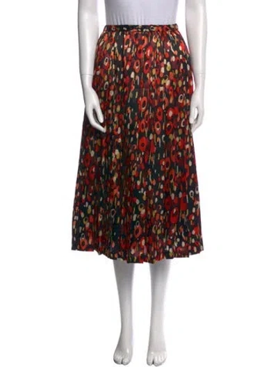 Pre-owned Junya Watanabe Silk Midi Length Skirt In Black