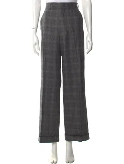 Pre-owned Junya Watanabe Silk Wide Leg Pants In Gray