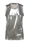 Junya Watanabe Metallic Tank Top In Grey