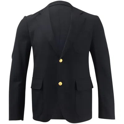 Junya Watanabe Single Breasted Blazer In Black Cotton In Blue