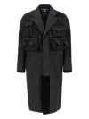 Junya Watanabe Patchwork Coat Featuring Multiple Pockets In Black