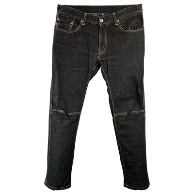 Pre-owned Junya Watanabe Size M Indigo Yellow Twill Cotton Blend Contrast Stitch Straight Jeans