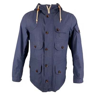 Pre-owned Junya Watanabe Size S Navy Brown Coated Canvas Nautical Jacket In Blue
